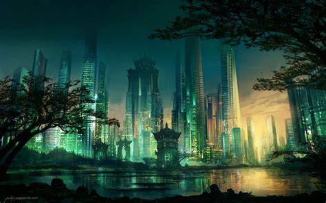 ArtStation Neo Hong Kong View Jorge Jacinto Fantasy Landscape