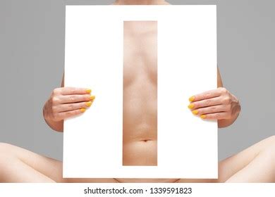 Nude Female Body Behind Stencil Letter Stock Photo 1339591823 Shutterstock