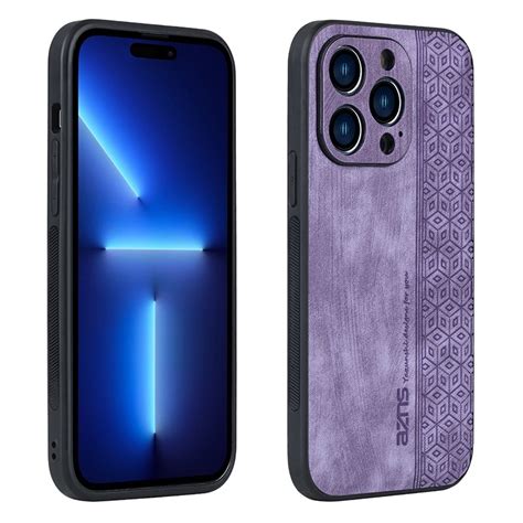 For IPhone 15 Pro AZNS 3D Embossed Skin Feel Phone Case Purple