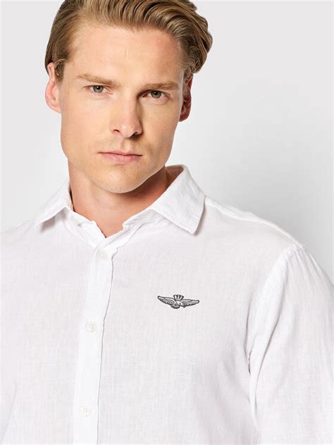 Aeronautica Militare Chemise Ca Ct Blanc Regular Fit Modivo Fr