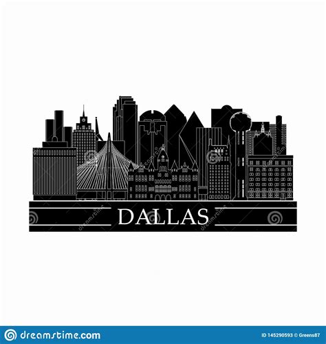 Dallas Skyline Silhouette Vector At Collection Of