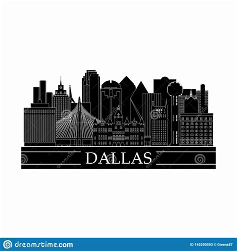 Dallas Skyline Silhouette Vector at Vectorified.com | Collection of Dallas Skyline Silhouette ...