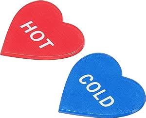 Amazon PATIKIL Self Stick Hot Cold Water Label Pairs Pack Acrylic Heart Shape Sticker