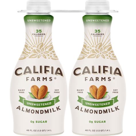 Califia Farms Unsweetened Almondmilk 2 X 48 Fl Oz Pic Grocery