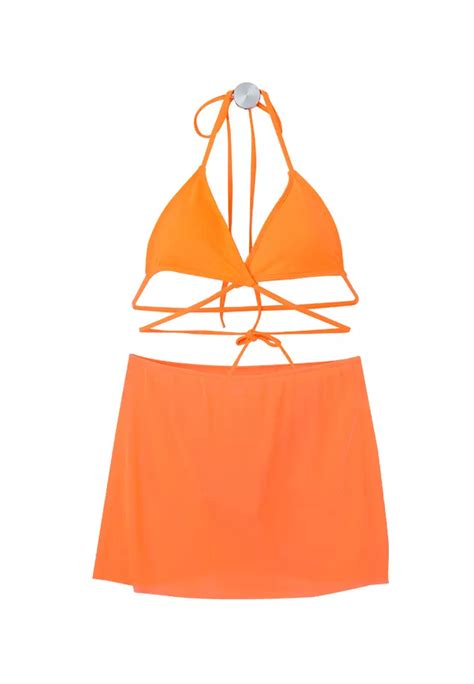 ZITIQUE Summer Beach Bikini Set Orange 2024 Buy ZITIQUE Online