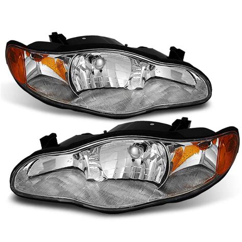 Akkon Chrome Headlights Assembly For Chevy Monte Carlo Driver