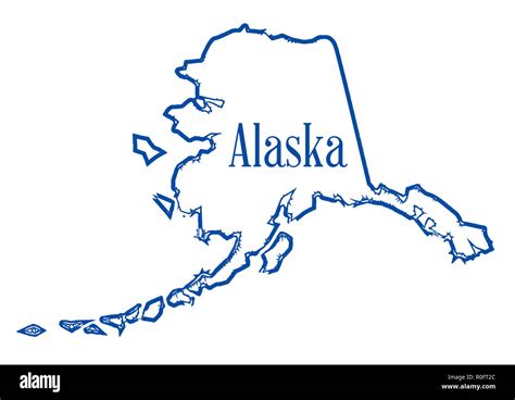 Outline map of the state of Alaska isolated Stock Photo - Alamy