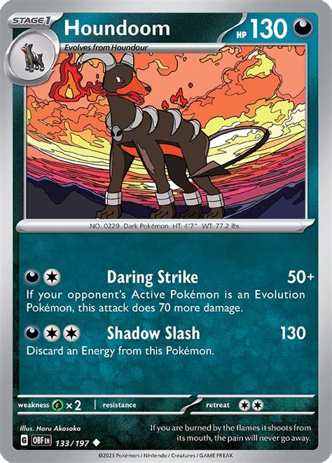 Serebii net Pokémon Card Database Obsidian Flames 133 Houndoom