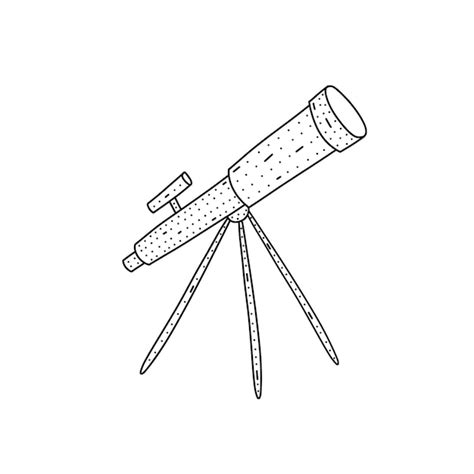 Premium Vector Hand Drawn Telescope Icon In Doodle Style Cartoon