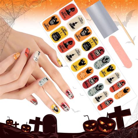 Kalolary Pcs Halloween Gel Nail Wraps Nagelsticker Selbstklebend