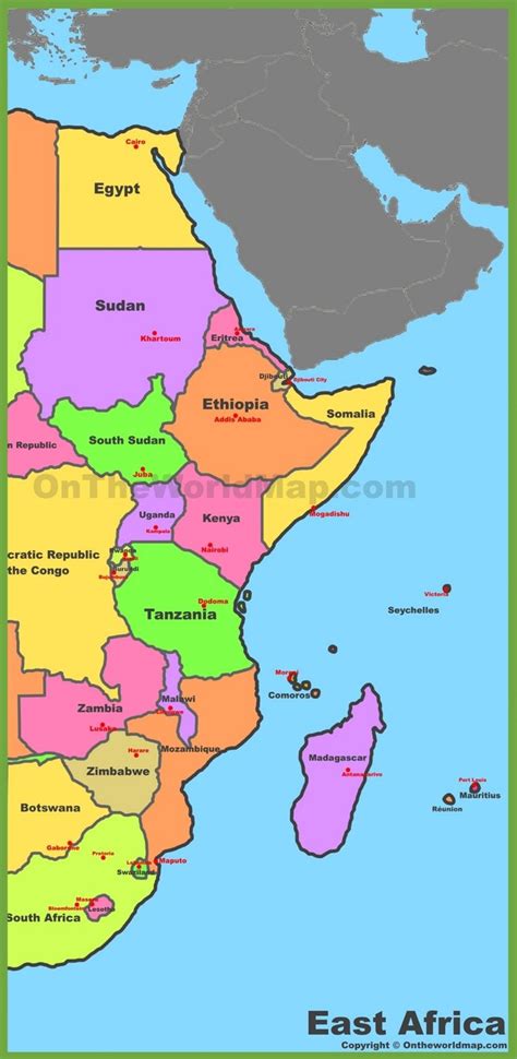 Detailed Map Of East Africa