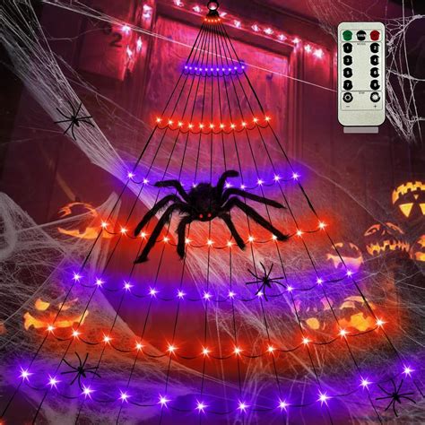 Anycosy Lights Decoration 110 Led Spider Web Lights With Remote