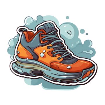 Orange And Grey Nike Sneaker Illustration Clipart Vector Nike Sneaker