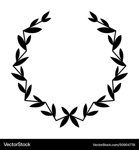 Vintage laurel wreath black silhouette circular Vector Image