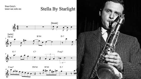 Stan Getz S Solo TRANSCRIPTION On Stella By Starlight Bb YouTube