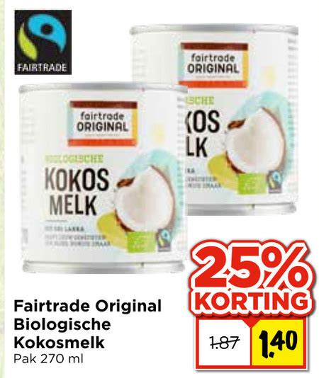 Fair Trade Original Kokosmelk Folder Aanbieding Bij Vomar Details