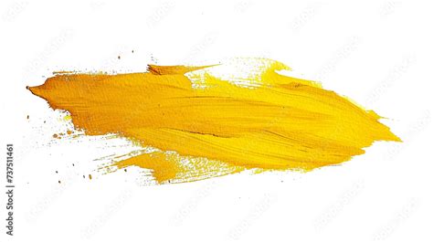 Realistic Yellow Paint Brush Strokes On Transparent Background Yellow