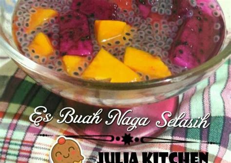 Resep Es Buah Naga Selasih Sirup Oleh Pawon Ndeso Artikah Cookpad