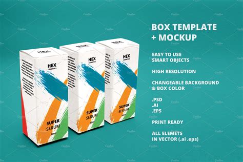 Box Template + Mockup | Templates & Themes ~ Creative Market