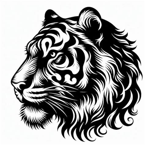 Premium Vector Tiger Head Silhouette Vector Art Illustration