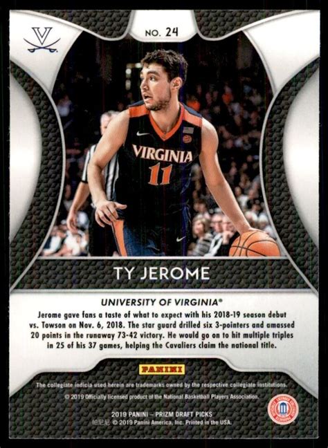 Panini Prizm Draft Picks Ty Jerome Virginia Cavaliers Ebay