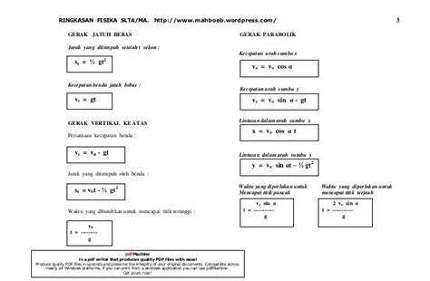 Rumus Jarak Fisika Kelas X Rumus Fisika