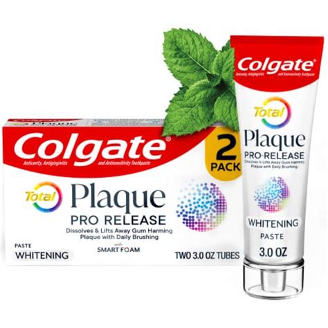 Colgate Total Plaque Pro Release Whitening Toothpaste Pack 2 Ct 3 Oz