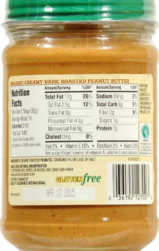 Santa Cruz Organic Dark Roasted Creamy Peanut Butter 16 Oz Pick N Save