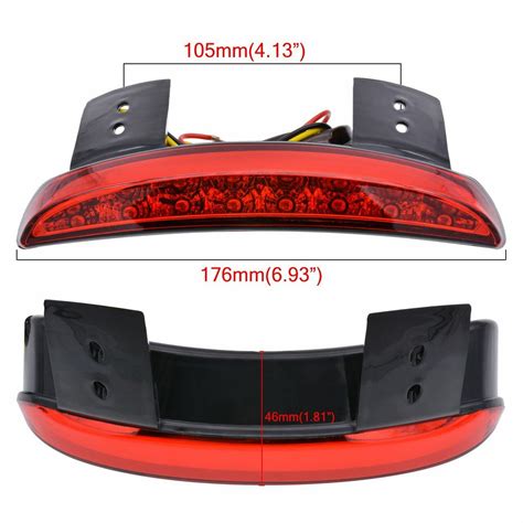 Smoke Chopped Fender Edge Rear Tail Light For Harley Us Motorcycle Led