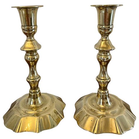 Fantastic Quality Antique Edwardian Brass Candlesticks At 1stdibs