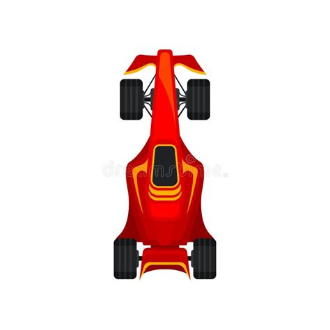 Red Racing Car Speeding Motor Racing Bolid Top View Vector