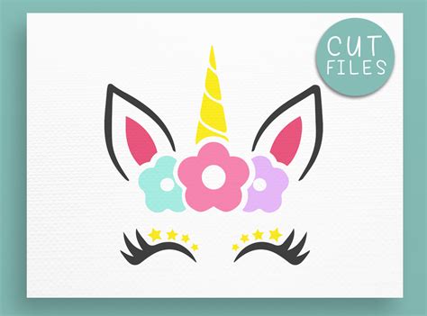 Unicorn Svg Unicorn Face Svg Unicorn Cut Files Dxf