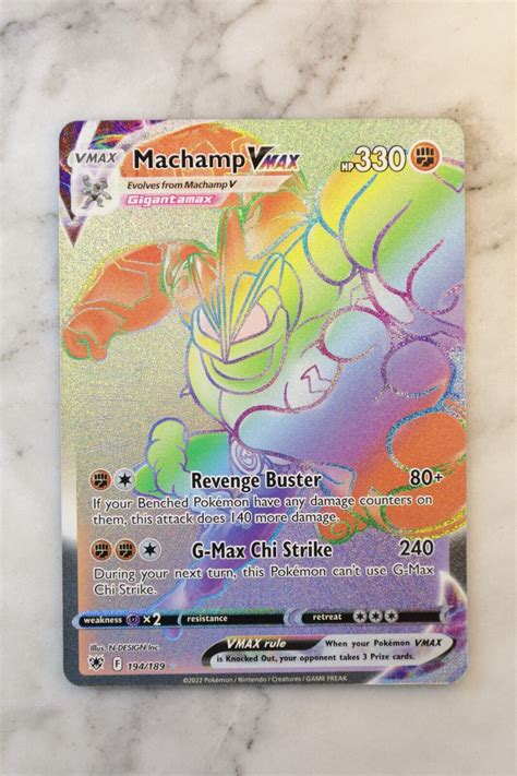 2022 194 189 Machamp VMAX Secret Rare Rainbow Holo Astral Radiance EBay