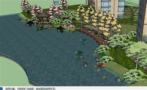 某现代风格滨水住宅小区设计su模型含建筑设计 原创