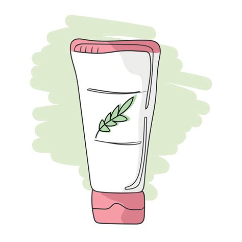 Hand Drawn Doodle Tube With A Hand Cream Or Face Cream Vector