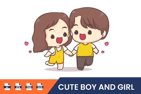 Cute Boy And Girl In Love Cartoon