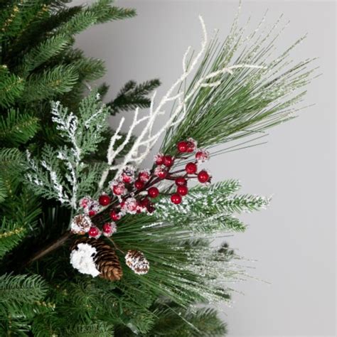 Northlight Frosted Mixed Pine And Berries Artificial Christmas Spray