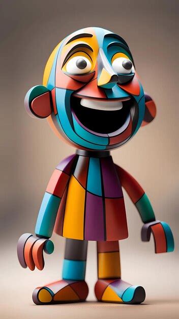 Premium Ai Image 3d Happy Vinyl Toy Character Model Design