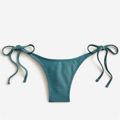 J Crew Swim J Crew Ribbed Curvedwaist Cheeky String Bikini Bottom Nwt Poshmark