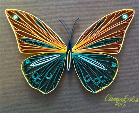 Quilled Butterfly With Bright Colors Ideas Quilling Arte Quilling