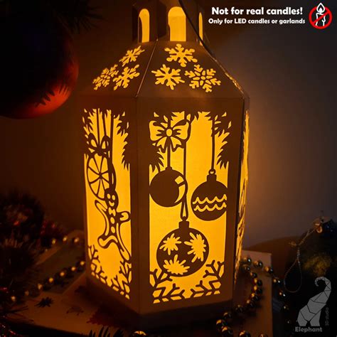 Christmas Paper Lantern Template SVG For Cricut DXF For Silhouette