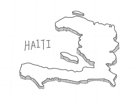 Hand Drawn Of Haiti 3d Map On White Background 10368544 Vector Art At