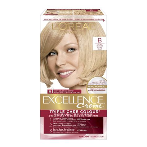 L Or Al Paris Excellence Cr Me Permanent Hair Color B Light Blonde Grey Coverage Hair Dye