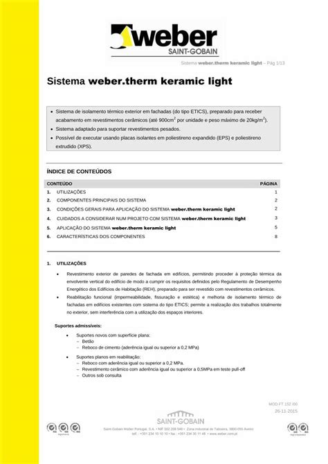 PDF Sistema weber therm keramic light O perfil de arranque deverá