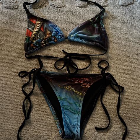 Ed Hardy Bikini Theres No Size But If Recommend For Depop