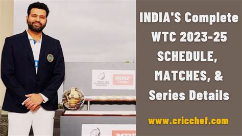 Team India WTC 2023-25 Schedule, Complete list of Test Matches, and ...