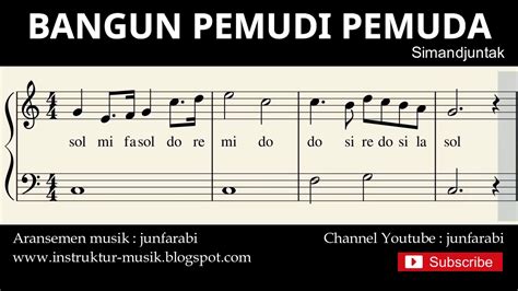 Not Lagu Bangun Pemudi Pemuda Recorder - Not Lagu