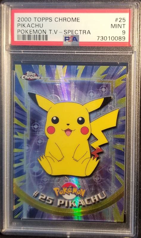 PIKACHU POKEMON 2000 TOPPS CHROME SPECTRA EDITION T V CARD 25 PSA