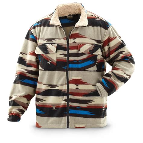 Guide Gear Mens Southwestern Fleece Jacket 293311 Fleece And Soft