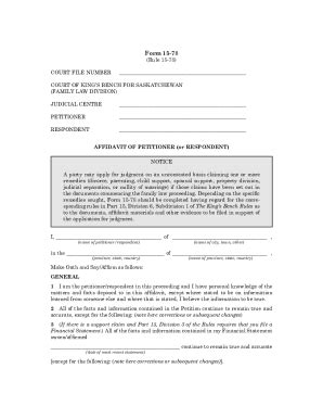 Fillable Online Fillable Online Affidavit Of Petitioner Or Respondent